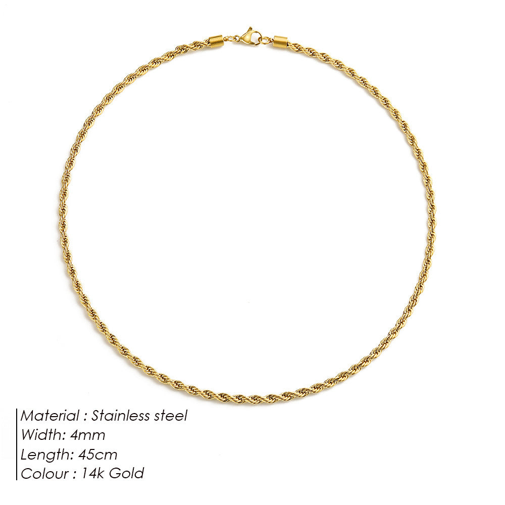 Bianca Rope Chain Gold Necklace
