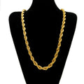 Hot Sale Men'S Hip Hop Gold-Plated Necklace 1Cm Coarse Twist Necklace Gold-Plated Twisted Rope Chain