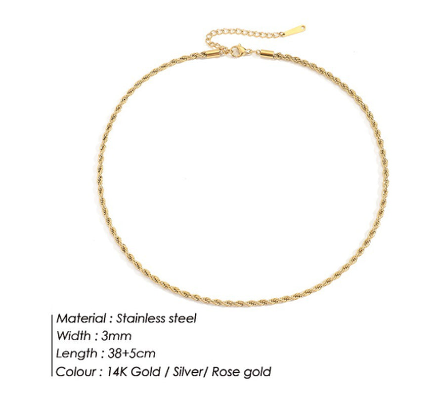 Bianca Rope Chain Gold Necklace