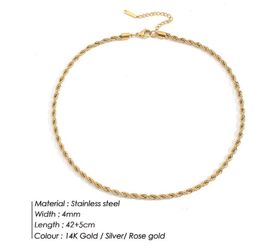Bianca Rope Chain Gold Necklace